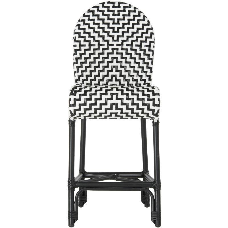 Shea Counter Stool - Indoor/Outdoor - PAT4020 - Black/White - Safavieh