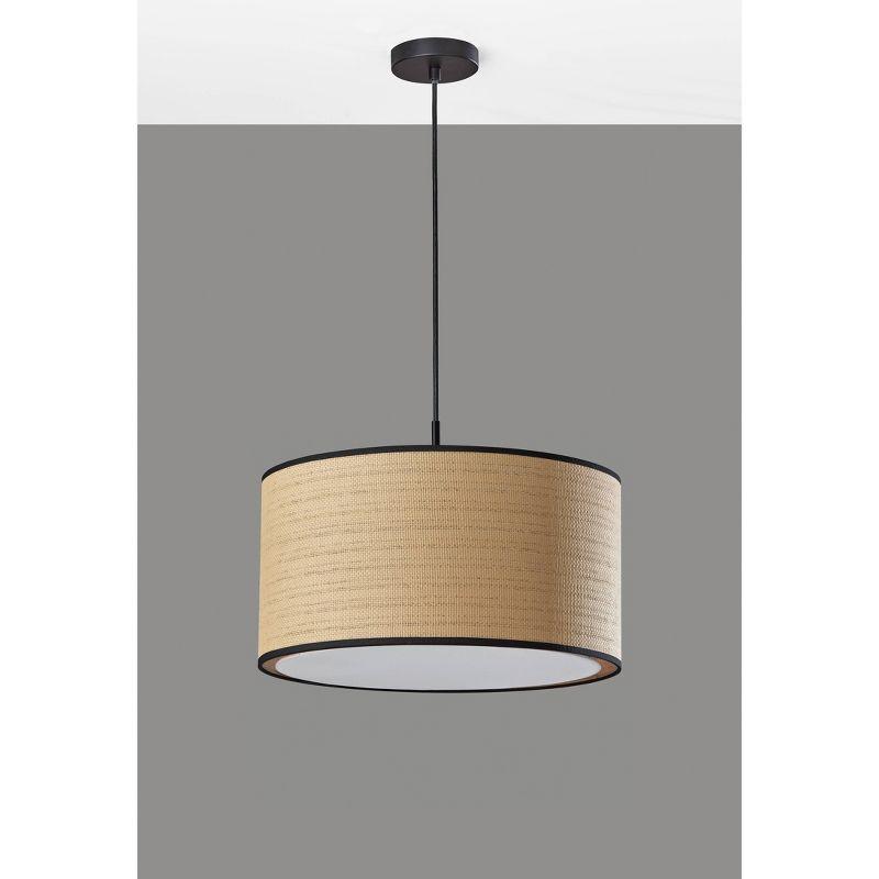 Harvest Large Pendant Black - Adesso: Coastal Design, Woven Paper Shade, ETL Listed