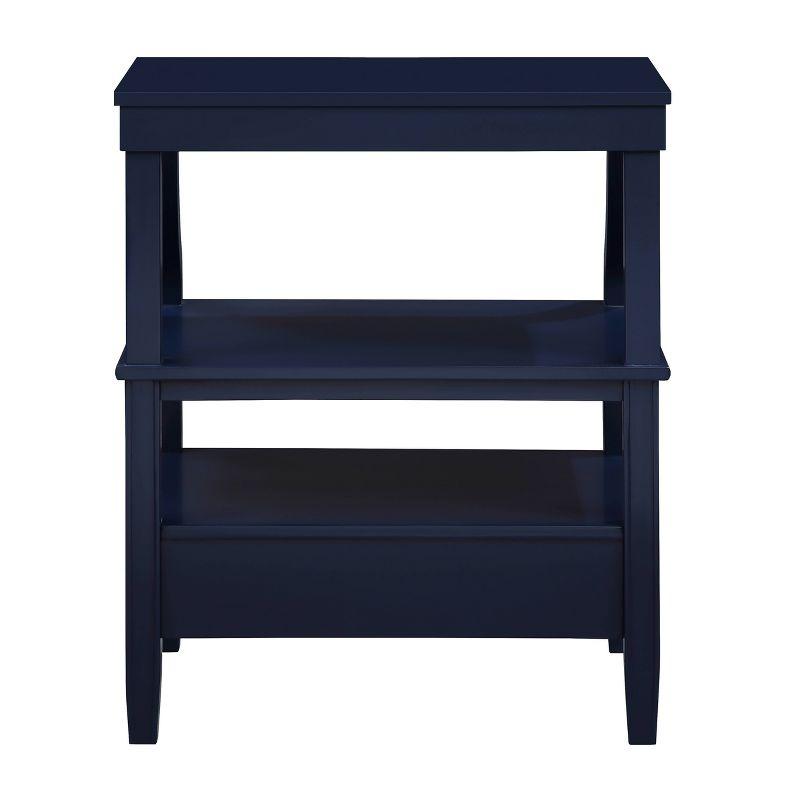 Comfort Pointe Newton Nightstand Midnight Blue: Classic Hardware, Storage Shelf, Pull Out Tray