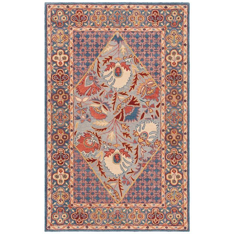 Antiquity AT508 Hand Tufted Area Rug - Blue/Red - 5'x8' - Safavieh.