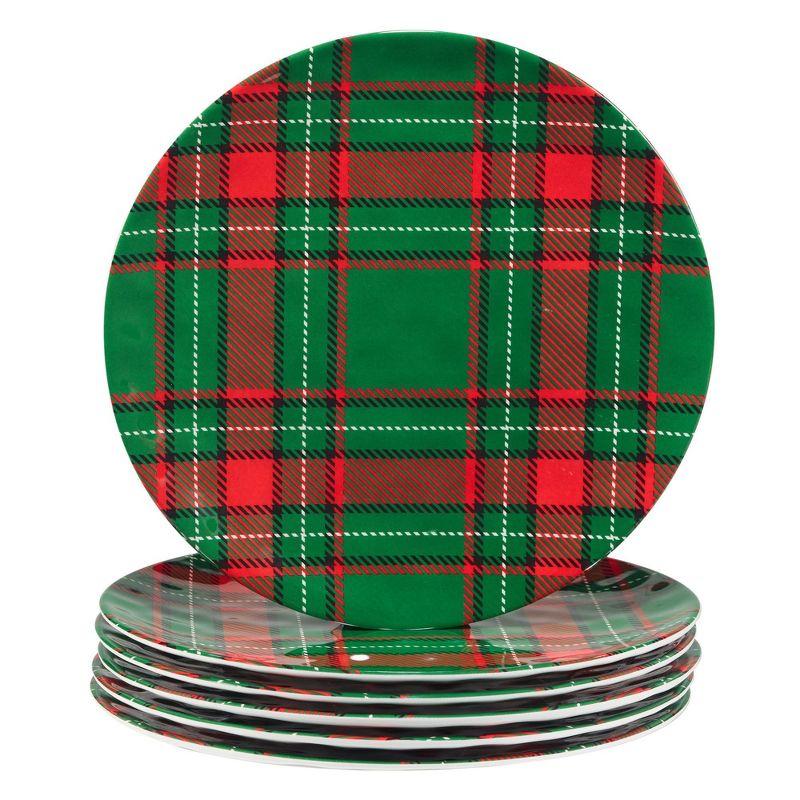 Certified International Christmas Plaid 12 pc Dinnerware Set