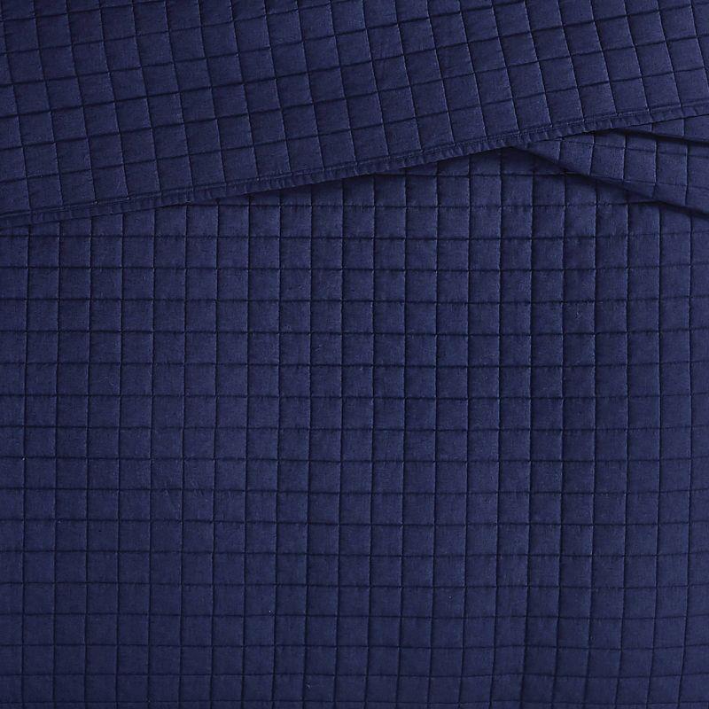 Brooklyn Loom 3pc Full/Queen Flax Linen Quilt Set Navy Blue