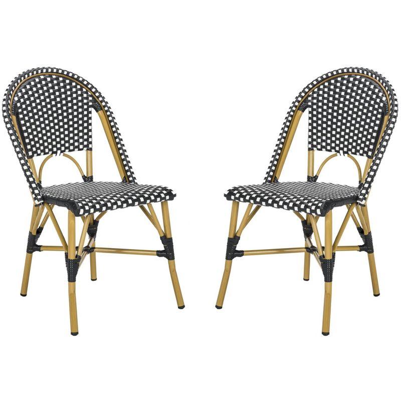 Salcha Side Chair (Set Of 2) - Indoor/Outdoor - FOX5210 - Black/White - Safavieh