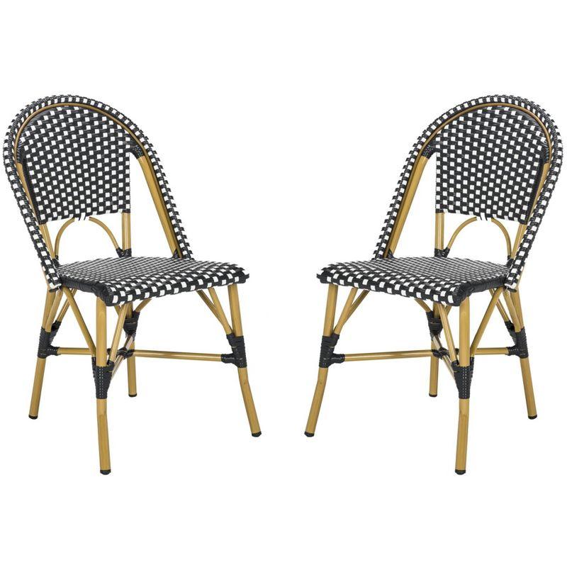 Salcha Side Chair (Set Of 2) - Indoor/Outdoor - FOX5210 - Black/White - Safavieh