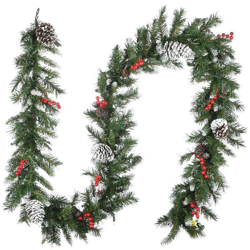 National Tree Company 9ft. Frosted Berry Garland with Clear Lights