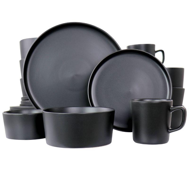 Elama Luxmatte Black Ceramic 20-Piece Dinnerware Set