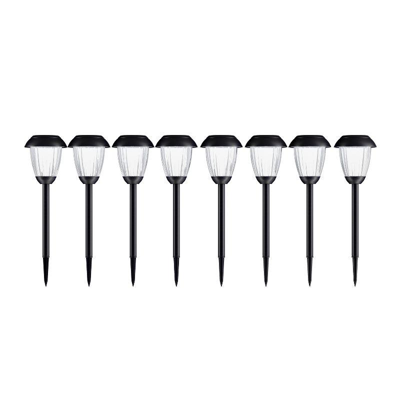 Nature Spring 16-in Stainless Steel Solar Garden Path Lights - Black, Set of 8