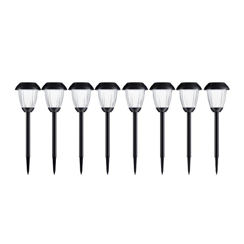 Set of 8 Solar Outdoor Lights - 16-Inch-Tall Stainless-Steel Path Stake Lighting for Garden, Landscape, Yard, and Driveway by Nature Spring