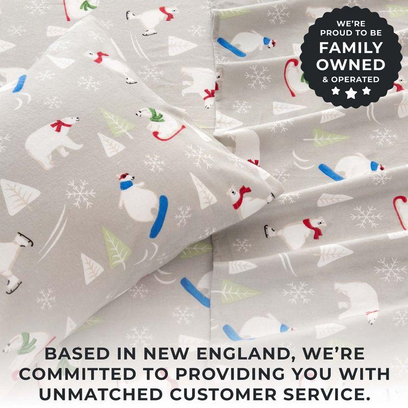 FreshFolds 100% Turkish Cotton Holiday Printed Flannel Sheet Set