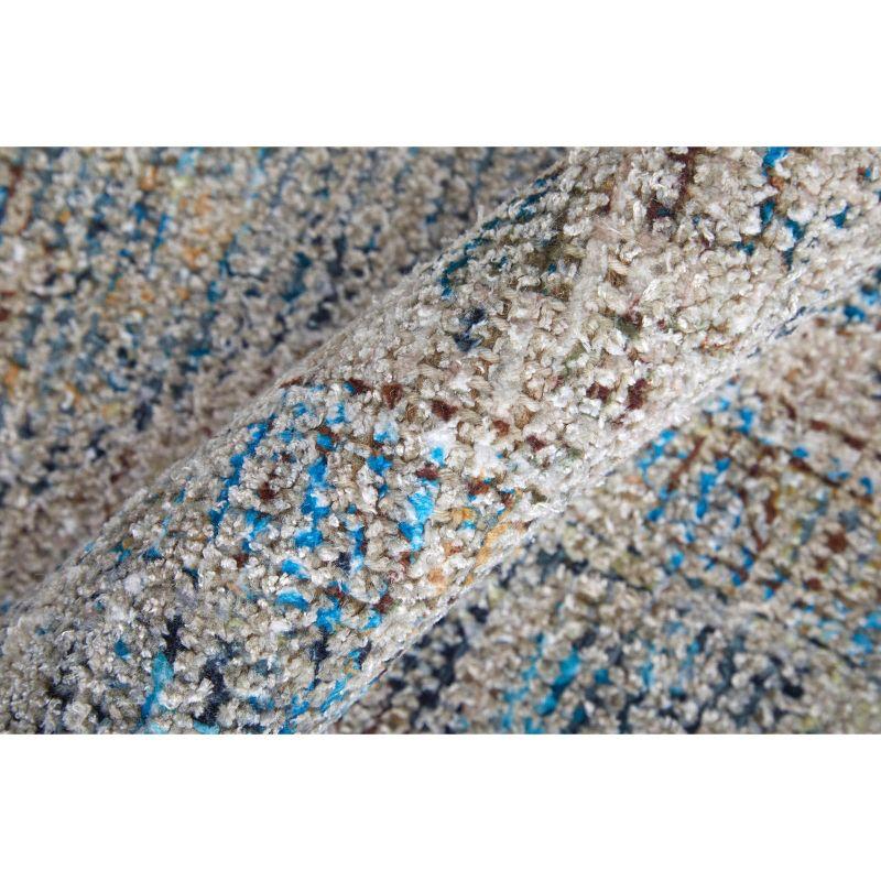 Caldwell Blue and Gray 5' x 7' Wool Area Rug