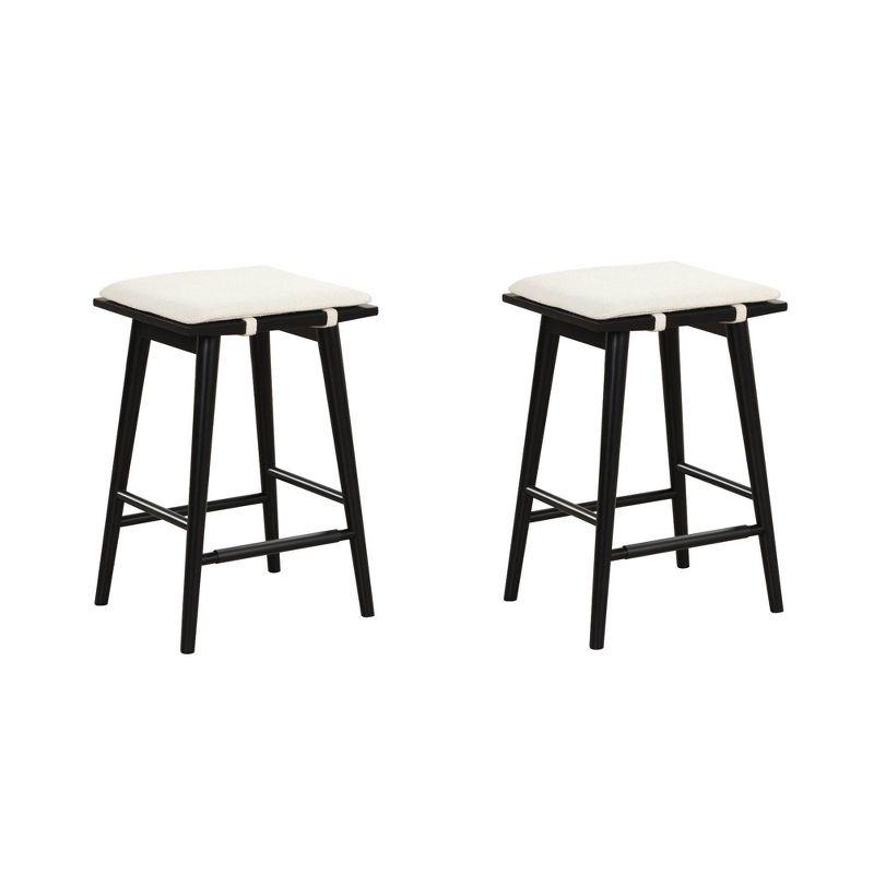 Nathan James Barker Upholstered Counter Stool with Solid Wood Frame