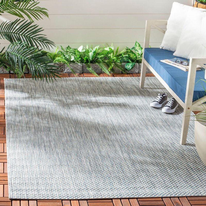 Navy & Grey Rectangular Easy-Care Viscose Area Rug - 5'3" x 7'7"