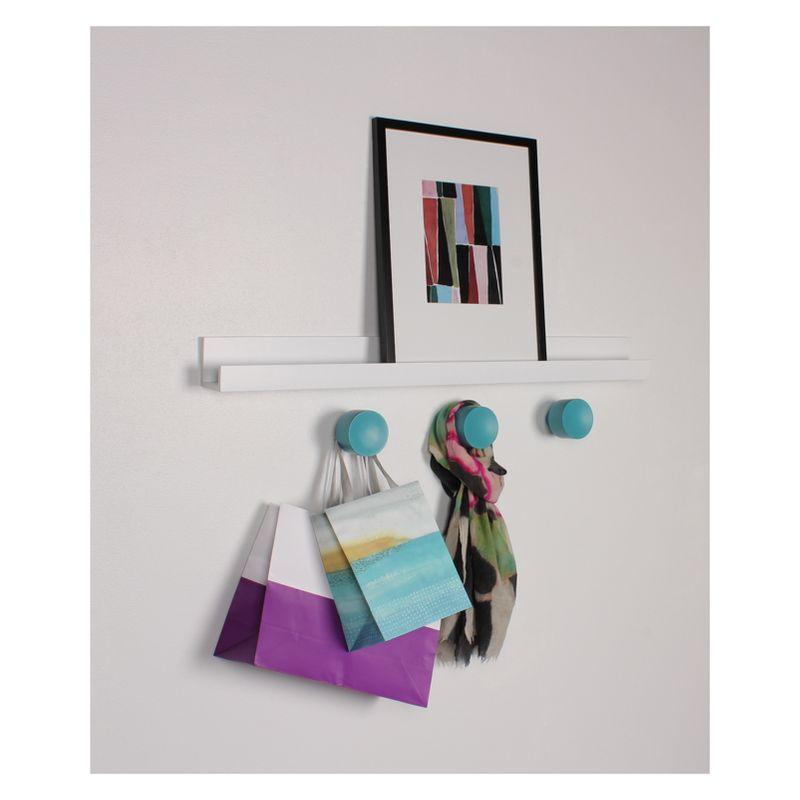 Modern White Floating Wall Shelf for Picture Frames, 42 in