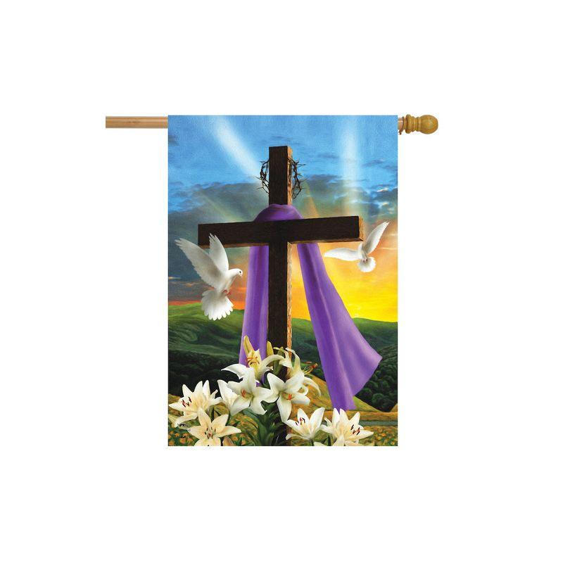 Briarwood Lane Easter Sunrise Religious House Flag Cross Doves Lilies 28" x 40"