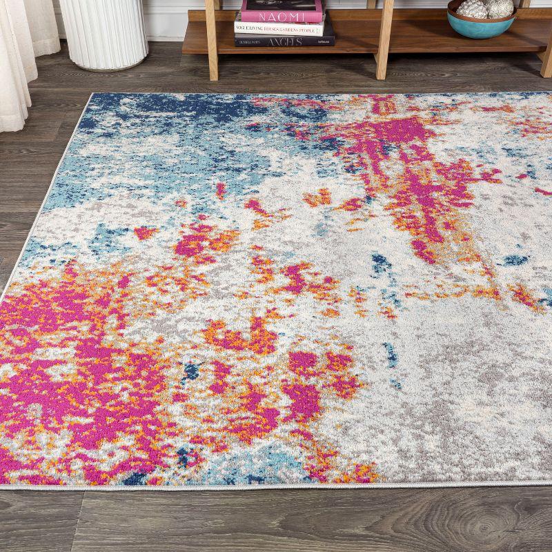 8'x10' Sunset Modern Abstract Area Rug, Blue/Multi - JONATHAN Y