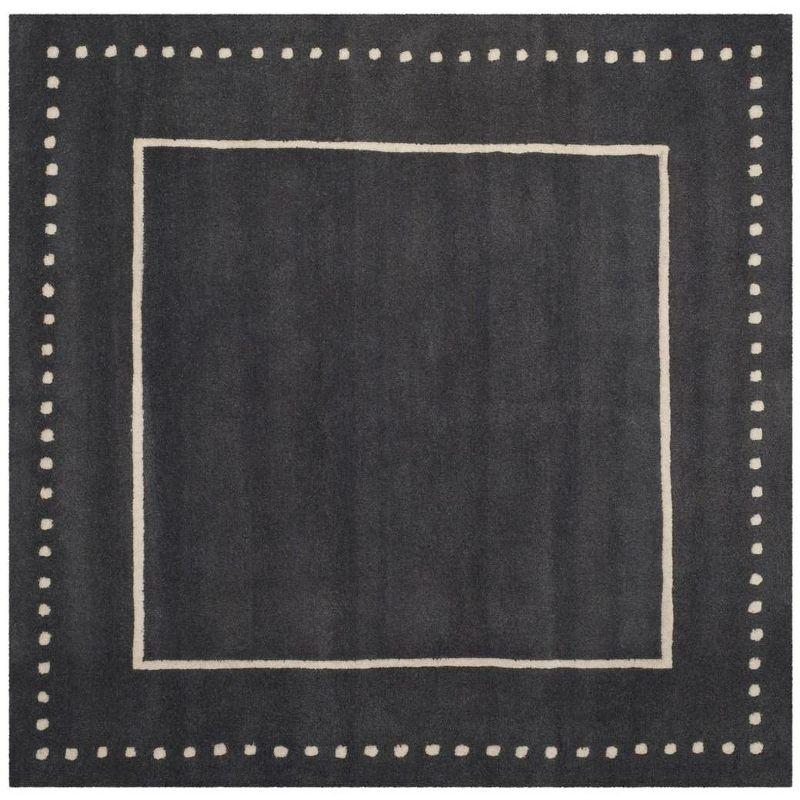 Bella BEL151 Hand Tufted Area Rug - Dark Grey/Ivory - 5'x5' - Safavieh.