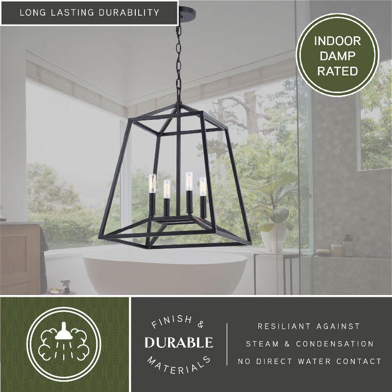 VAXCEL Hayes Black Farmhouse Mini Pendant Cage Lantern Ceiling Light, 16 inch