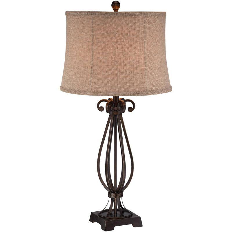 Taos 32" Iron Table Lamp with Burlap Shade