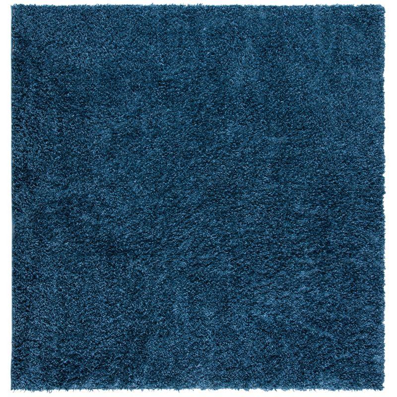 August Shag AUG200 Power Loomed Indoor Area Rug - Navy - 4'x4' - Safavieh