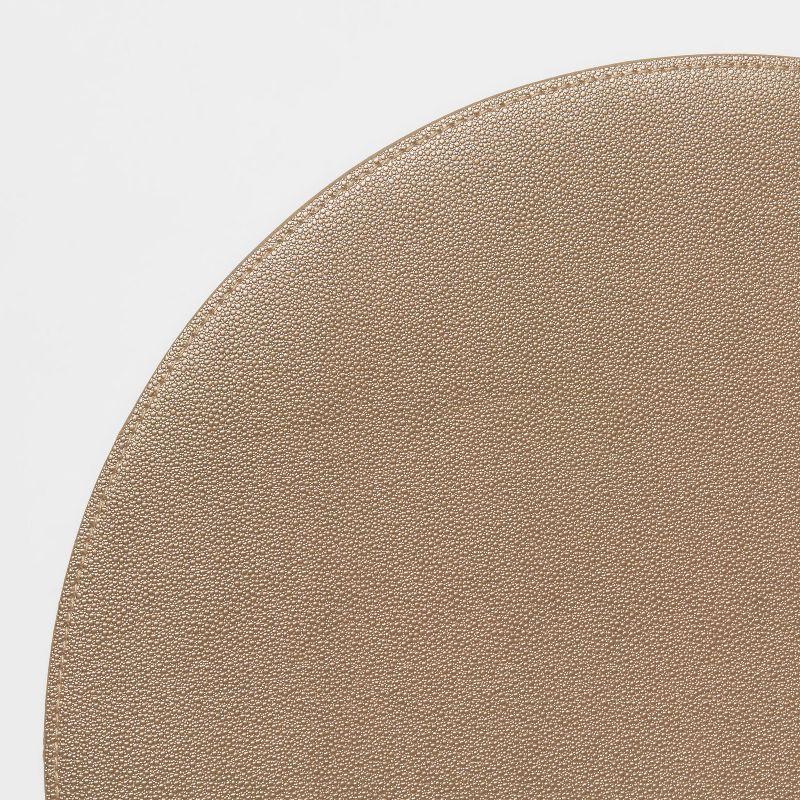 15" Round Pebble Faux Leather Charger Bronze - Threshold™: Traditional Placemat, Spring & Fall Decor