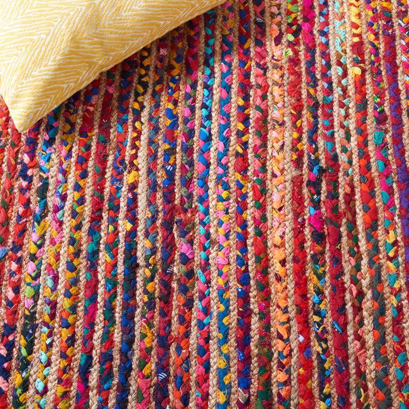 Braided BRD262 Hand Braided Area Rug - Natural/Multi - 6'x9' - Safavieh.