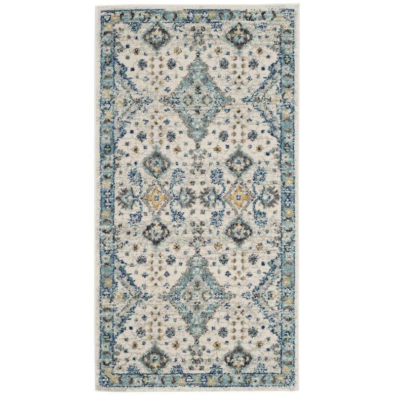 Evoke EVK224 Power Loomed Accent Rug - Ivory/Light Blue - 2'2"x4' - Safavieh.