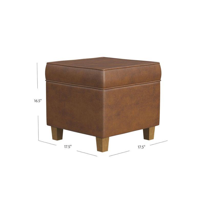 Cole Classics Square Storage Ottoman with Lift Off Top - HomePop