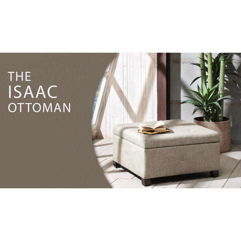 Della Button Tufted Square Storage Ottoman