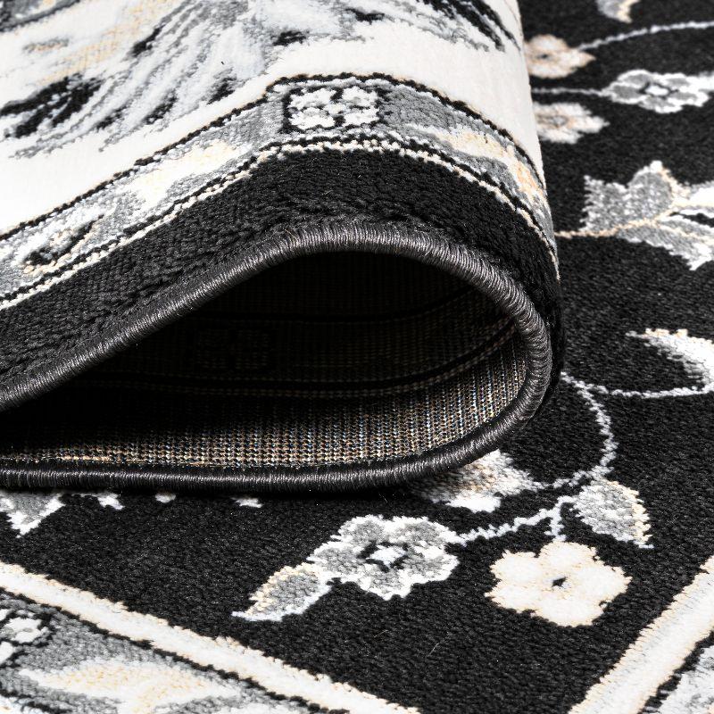5'x 8' Cherie French Cottage Area Rug, Black/Cream - JONATHAN Y