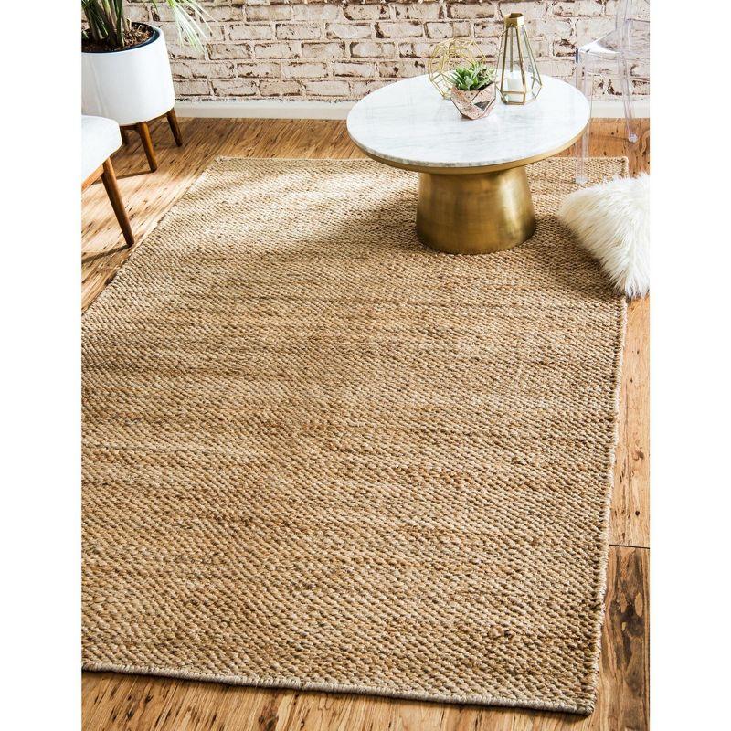 Natural 5x8 Handwoven Chunky Jute Indoor Area Rug