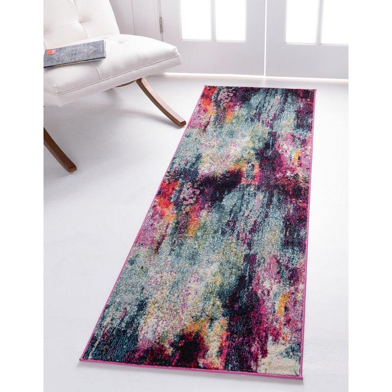 Unique Loom Chromatic Sunset Abstract Indoor Woven Area Rug