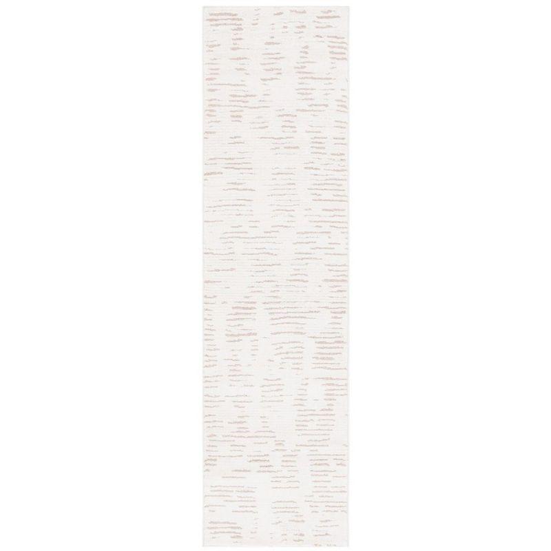 Ivory Beige Hand-Knotted Synthetic Runner Rug 2'2" x 8'