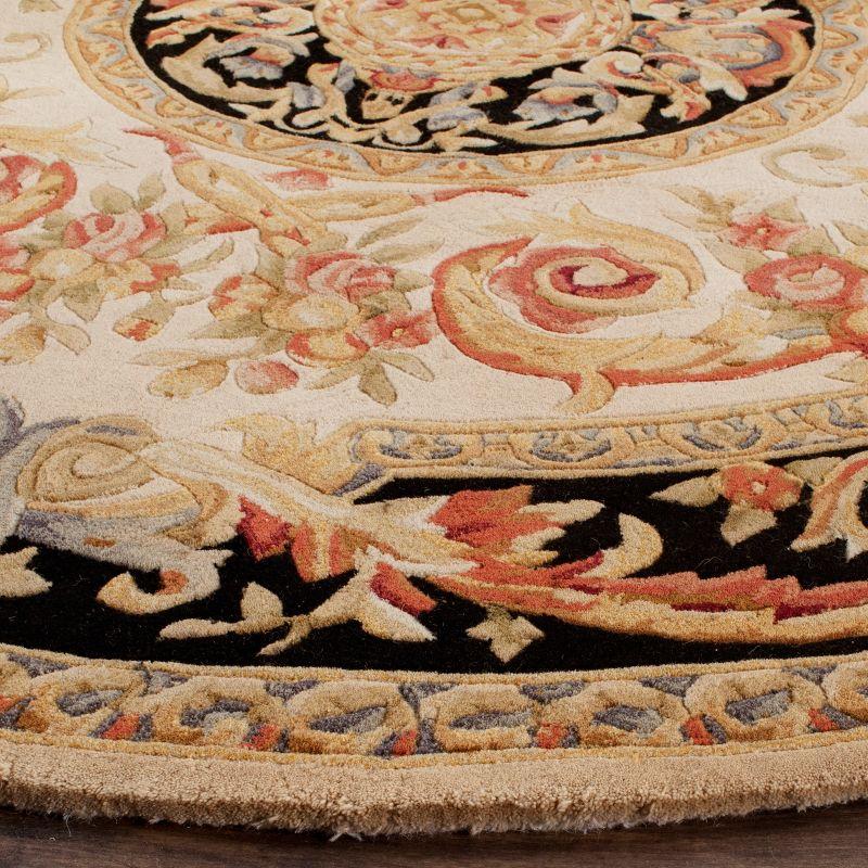 Savonnerie SAV206 Hand Tufted Area Rug - Ivory/Gold - 6' Round - Safavieh.