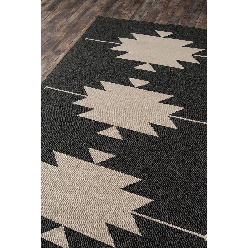 Baja Charcoal 20" Rectangular Indoor-Outdoor Geometric Rug