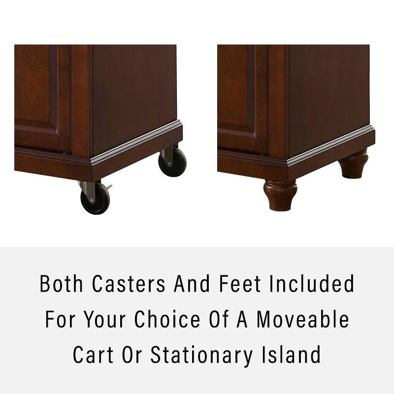 Cambridge Black Granite Top Full Size Kitchen Island/Cart Mahogany - Crosley: With Cabinets, Spice Rack, Towel Holder