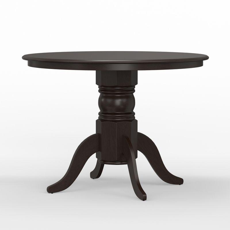 Glenwillow Home 42" Round Solid Wood Pedestal Dining Table in Dark Walnut