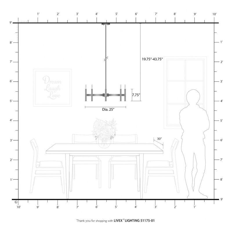 Livex Lighting Copenhagen 5 - Light Chandelier in  Antique Brass