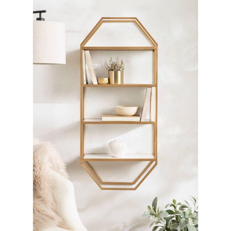 Adela Wood/Metal Decorative Wall Shelf - Kate & Laurel All Things Decor