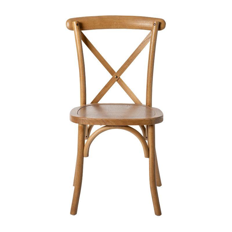 Pecan Wood Cross Back Dining Chair