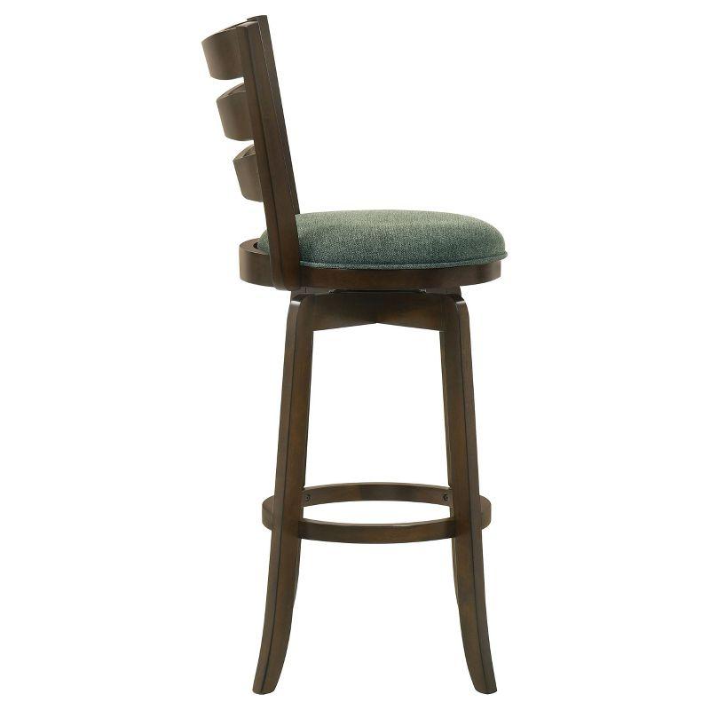 Coaster Home Furnishings Murphy Ladder Back Pub Height Swivel Bar Stool Dark Cherry and Hunter Green