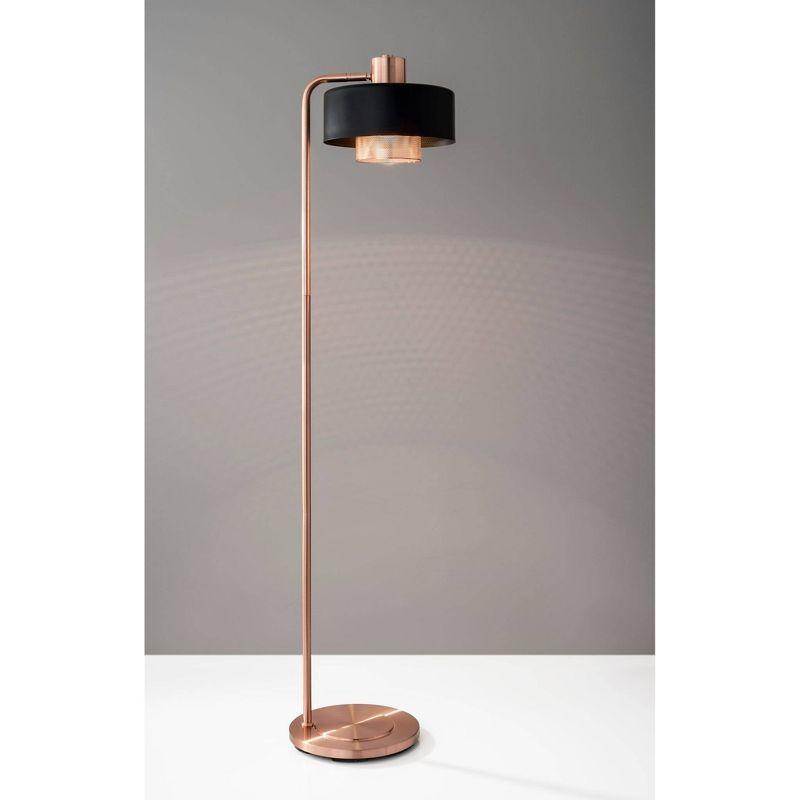 Bradbury 60'' Black and Copper Adjustable Arched Floor Lamp