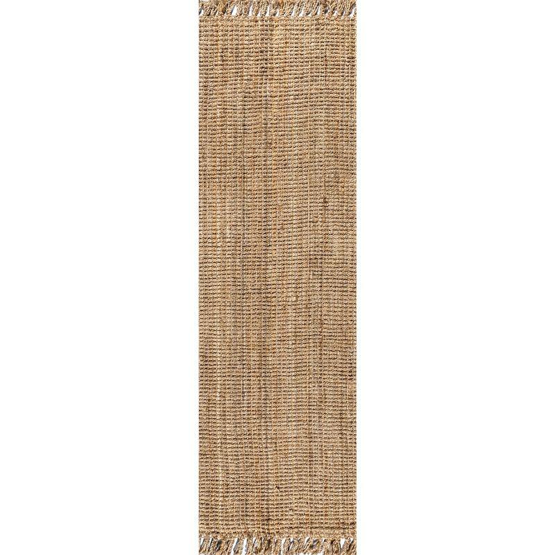 Para Hand Woven Chunky Jute with Fringe Area Rug - JONATHAN Y