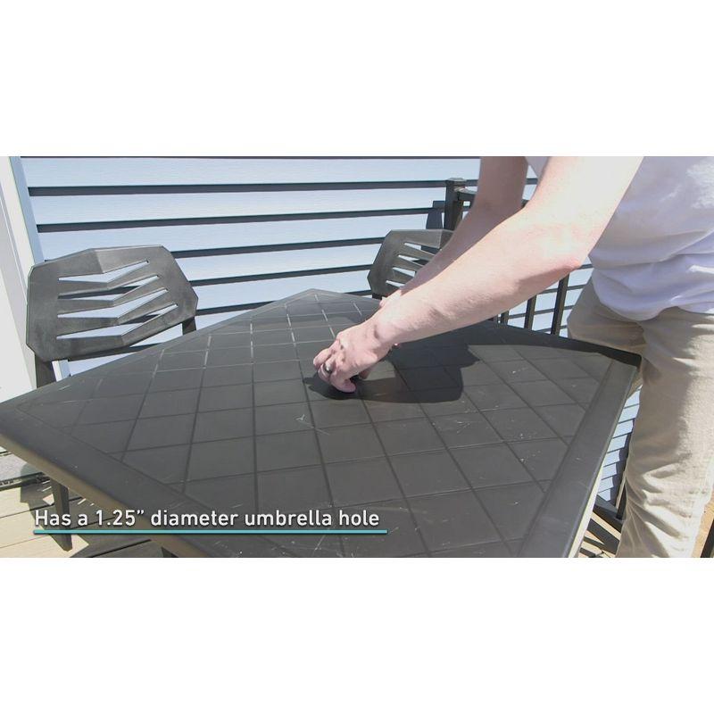 Sunnydaze Outdoor Square Polypropylene Top Dining Table with Curved Iron Legs - Black - 28.75"