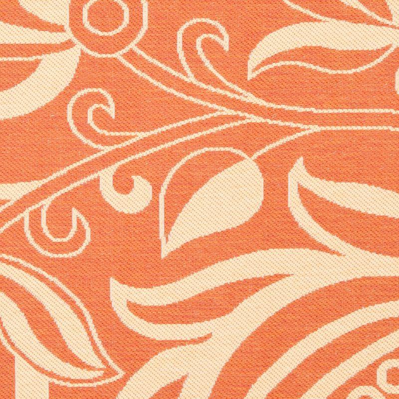 Courtyard CY2961 UV & Stain Resistant Non-Shedding Power Loomed Indoor/Outdoor Area Rug - Terracotta/Natural - 6'7"x6'7" - Safavieh