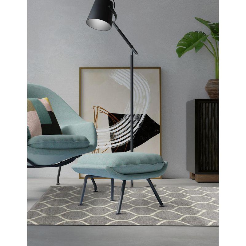 Unique Loom 5' 0 x 8' 0 Trellis Frieze Rounded Light Gray Area Rug