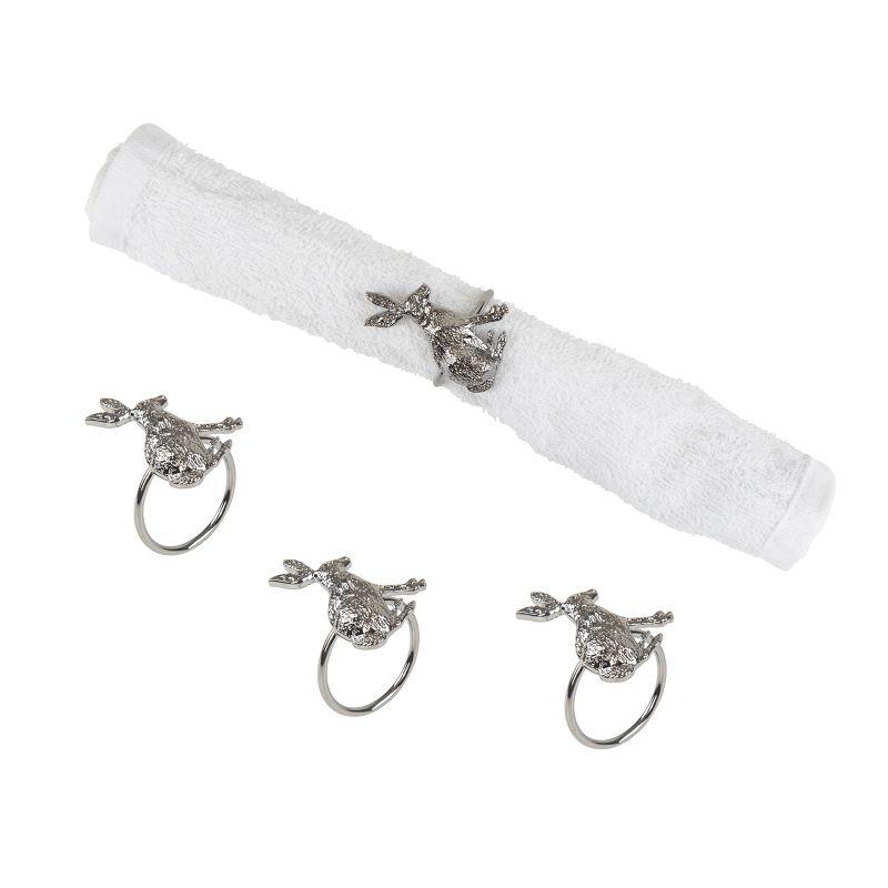 C&F Home Easter Charcoal Bunny Rabbit Napkin Ring, Set of 4