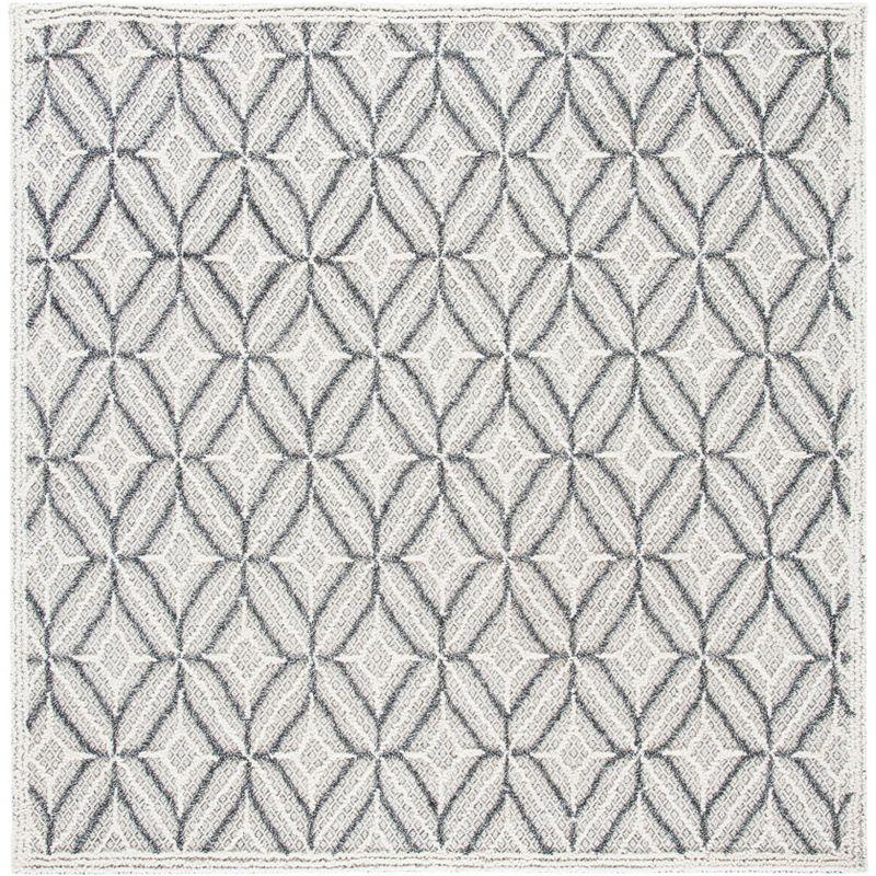 Trace TRC212 Hand Tufted Area Rug - Grey/Black - 6'x6' - Safavieh.