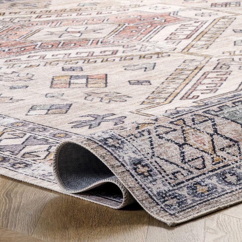 Nuloom Mae Medallion 2x3 Machine Washable Accent Indoor Area Rug for Living Room Bedroom Dining Room Entryway Kitchen, Peach/Ivory