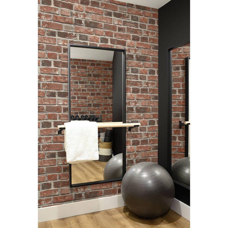 NextWall Faux Distressed Brick Peel and Stick Wallpaper: Vinyl, Self-Adhesive, Industrial Style, Repositionable, 30.75 Sq Ft Coverage