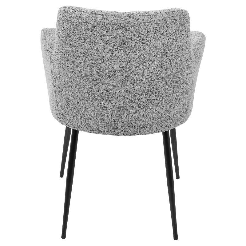 Set of 2 Andrew Contemporary Dining Accent Chairs Gray - LumiSource: Upholstered, Metal Legs, Padded Armrests